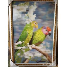 3D Lenticular lens picture-'Two green birds' without frame-58x38 CM -58x38 CM (Code-LEN0020) 3D Lenticular lens picture-'Two green birds' without frame-58x38 CM -58x38 CM (Code-LEN0020)